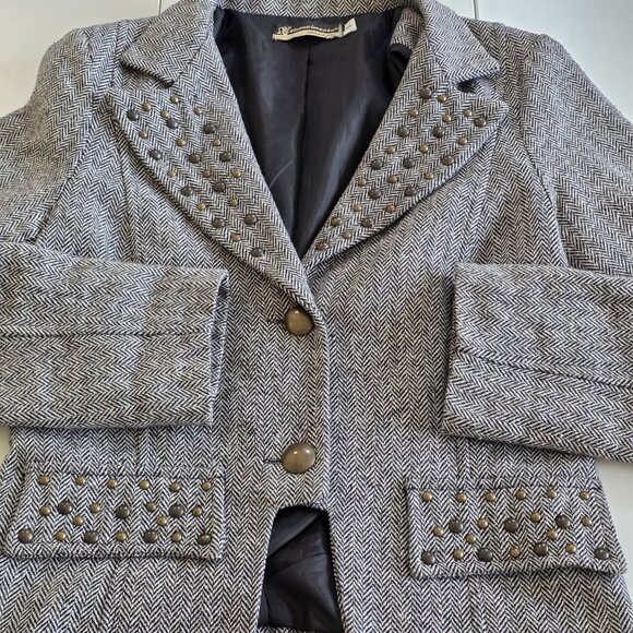 Rinascimento Gray Blazer with Studded Details - Picture 11 of 16